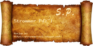 Strommer Pál névjegykártya